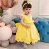 Baby Girl Baptism Christening Gown Dresses Toddler Wedding Bridesmaid Clothes Lace Tutu Dress (Yellow 2022,12M) view 2