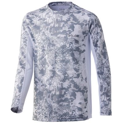HUK Kids' Standard Icon X Long-Sleeve Shirt with Sun Protection, Tide Change-Hogs Back, Medium