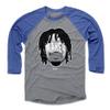 500 LEVEL Tyrese Maxey Tee Shirt (Baseball Tee, Medium, Royal/Heather Gray) - Tyrese Maxey Player Silhouette WHT view 1