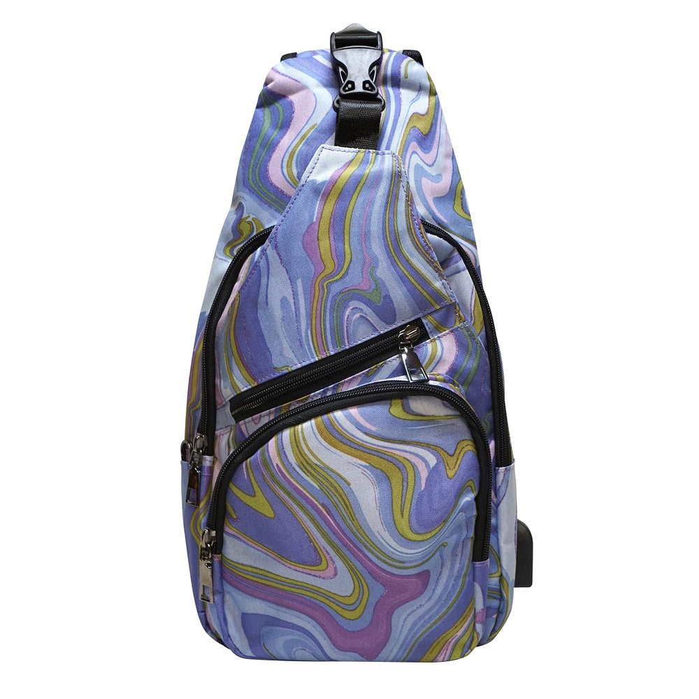 Nupouch Anti-Theft Daypack: Anti Theft Crossbody Bag, Lightweight for Travel, Hiking, or Everyday Pickpocket Protection, Large, Amethyst Swirl