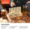 Foster & Rye Four and Win - Classic Board Game, Games for 2 Players Vintage Wood Design - Board Game Tabletop view 2