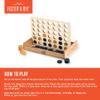 Foster & Rye Four and Win - Classic Board Game, Games for 2 Players Vintage Wood Design - Board Game Tabletop view 3