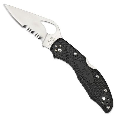Spyderco Byrd Meadowlark 2 Lightweight Folding Utility Knife with 2.90" Stainless Steel Wharncliffe Blade and Black Non-Slip FRN Handle - Everyday Carry - PlainEdge - BY04SBKWC2