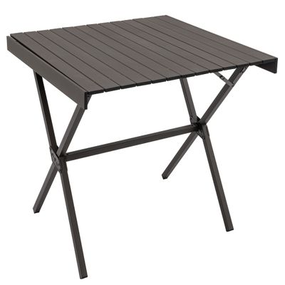 ALPS Mountaineering Folding Camping Table with Smooth Easy-to-Clean Roll Top and Sturdy and Lightweight Aluminum X Frame, Shoulder Carry Bag, Square, Clay - New