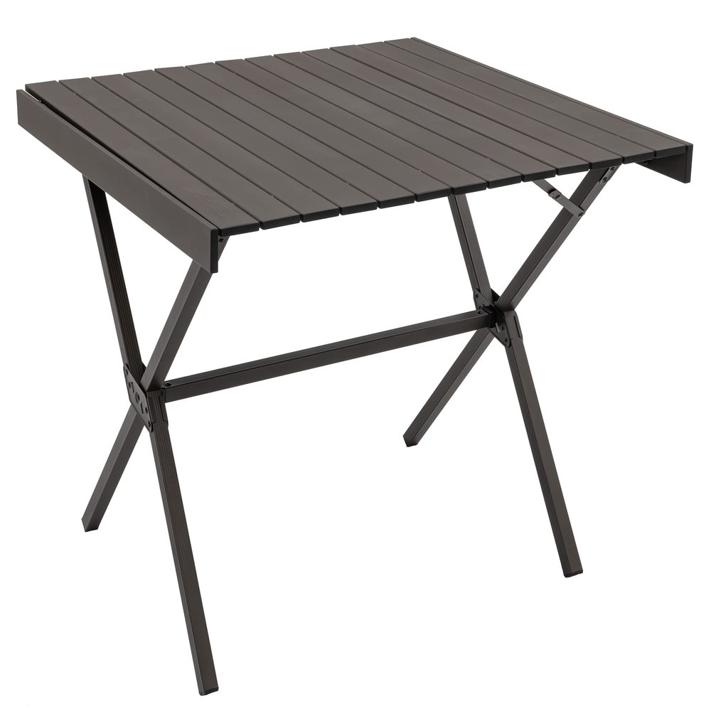 ALPS Mountaineering Folding Camping Table with Smooth Easy-to-Clean Roll Top and Sturdy and Lightweight Aluminum X Frame, Shoulder Carry Bag, Square, Clay - New