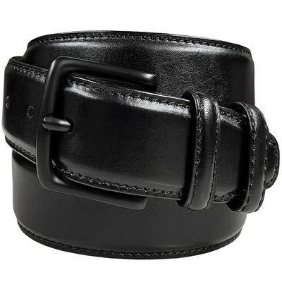 301012 Belts for Men Genuine Leather Dress Belt With Antique Buckle, 1-3/8"(35mm) Wide (Black, 32)