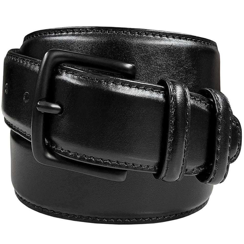 301012 Belts for Men Genuine Leather Dress Belt With Antique Buckle, 1-3/8"(35mm) Wide (Black, 32)