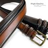 301012 Belts for Men Genuine Leather Dress Belt With Antique Buckle, 1-3/8"(35mm) Wide (Black, 32) view 3