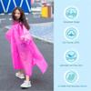 YUNLOVXEE Rain Poncho Raincoats for Kids Reusable - 2 Pack EVA Waterproof Rain Coat with Hood Rain Jacket for Boys Girls (US, Alpha, One Size, Regular, Pink+Blue) view 2