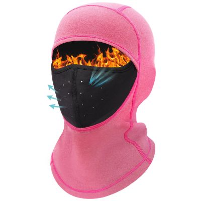 Kids Balaclava Ski Mask (with Breathable Holes) Windproof Winter Fleece Neck Face Warmer Boys Girls Hot Pink