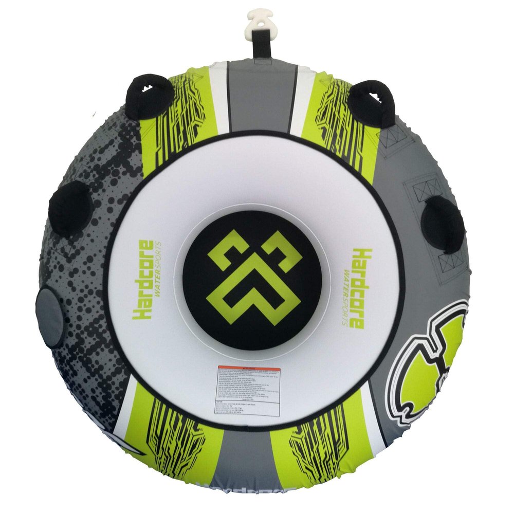 Hardcore Towable Tube | Heavy Duty 54" Single Rider Boating Tube with Handles Yellow-Green