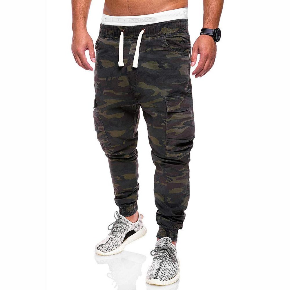 Mens Casual Camouflage Pants Relaxed Fit Sport Fitness Dance Athletic Fit Joggers Hipster Streetwear Military Trousers