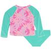 Nautica Girls' Two-Piece Rashguard Swimsuit Set, UPF 50+ Sun Protection, Quick-Dry Bathing Suit, Cockatoo Palm, 12-14 view 2