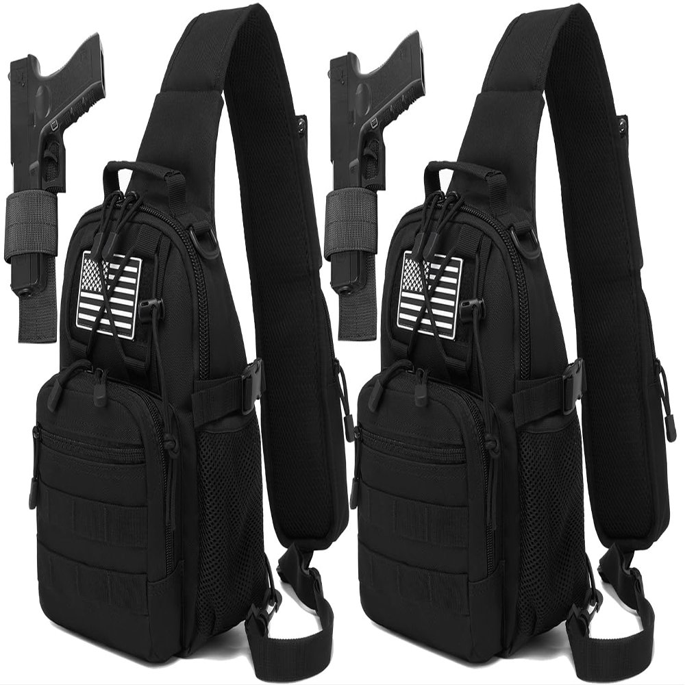 ATBP Small Tactical Holster Sling Backpack Accessories Shoulder Pouch Water Bottle & Radio Holder Crossbody Bag for Men