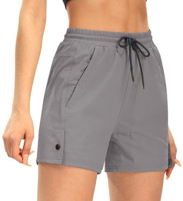 AFITNE Women's Hiking Shorts Quick Dry Lightweight Golf Active Water Shorts with Pockets for Work Outdoor Camping Fishing Grey S