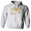 0459. Big Graphic Printed Egyptian Egypt Ancient Anubis Horus Eye god King Gold Sweatshirt Pullover Hoodie (White, Small) view 1