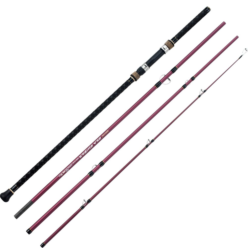 Berrypro Surf Spinning & Casting Fishing Rod Carbon Fiber Travel Fishing Rod (9 Feet /10 Feet /12 Feet) (15'-Spinning 4-Piece)