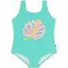 Nautica Girls' One-Piece Swimsuit with UPF 50+ Sun Protection, Quick Drying Bathing Suit, Cockatoo Palm, 12-14 view 3