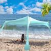 Buheco Beach Tent Pop Up Shade 10x10ft Beach Canopy Sun Shelter UPF50+ with 4 Foldable Poles-Portable Carrying Bag-Sand Shovel-Ground Pegs-Windproof Ropes for Outdoor Family Camping-Fishing- Picnic view 1