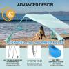 Buheco Beach Tent Pop Up Shade 10x10ft Beach Canopy Sun Shelter UPF50+ with 4 Foldable Poles-Portable Carrying Bag-Sand Shovel-Ground Pegs-Windproof Ropes for Outdoor Family Camping-Fishing- Picnic view 2