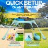 Buheco Beach Tent Pop Up Shade 10x10ft Beach Canopy Sun Shelter UPF50+ with 4 Foldable Poles-Portable Carrying Bag-Sand Shovel-Ground Pegs-Windproof Ropes for Outdoor Family Camping-Fishing- Picnic view 4