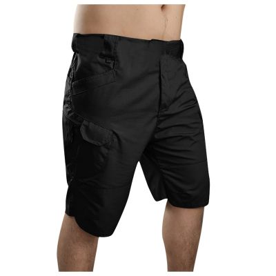 Men's Classic Twill Cargo Shorts Relaxed Fit Casual Comfort Work Shorts Straight Leg Outdoor Pockets Hiking Short Pants Black