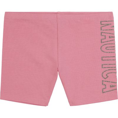 Nautica Girls' Active Bike Shorts, Soft & Stretchy Spandex with Flat Waistband & Logo Design, Pink Heart, 8-10