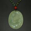 2" China Nature Certified Grade A Jadeite Jade Blessing Kwan-yin and Wudao Hand Carved Necklace Pendant 8754 view 2