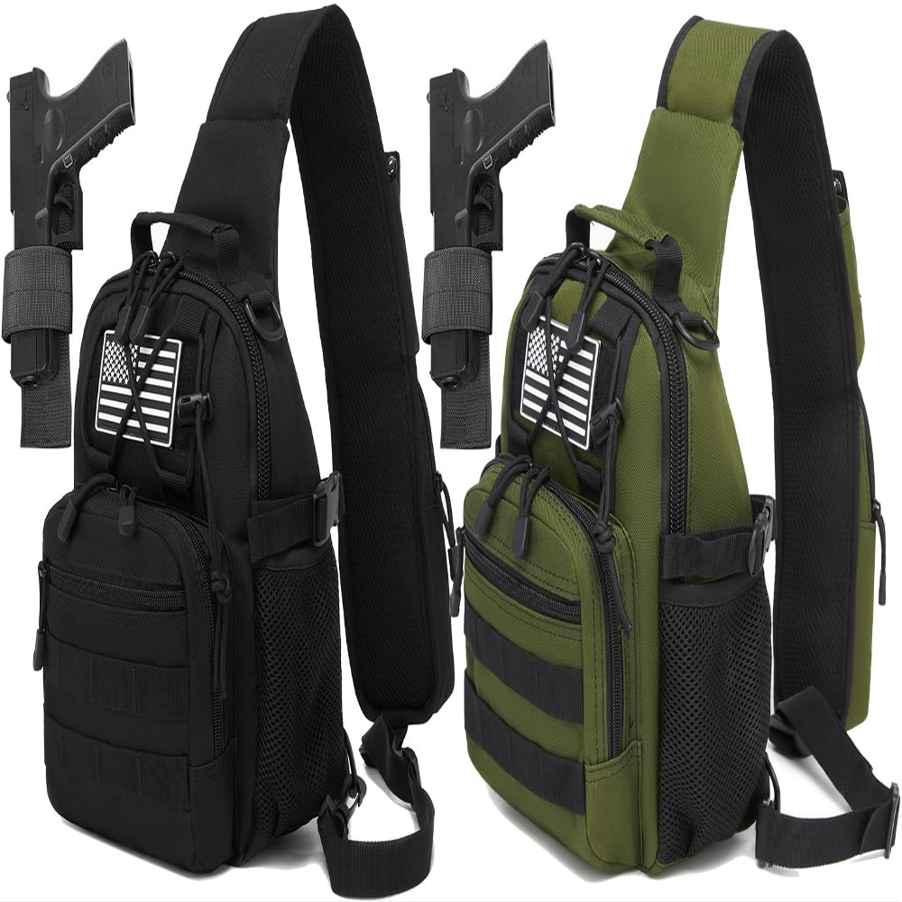 ATBP Small Tactical Holster Sling Backpack Accessories Shoulder Pouch Water Bottle & Radio Holder Crossbody Bag for Men