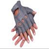 Gloves 007 Driving Half Finger Finger Less Knuckle Holes For Men Genuine Leather (Large, Grey) view 1
