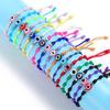 Caiyao Evil Eye Bracelet Handmade Adjustable Red Black String Knot Lucky Kabbalah Protection Bracelet-Pink view 3