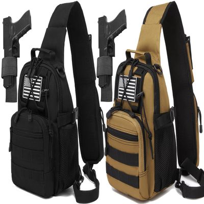 ATBP Small Tactical Holster Sling Backpack Accessories Shoulder Pouch Water Bottle & Radio Holder Crossbody Bag for Men