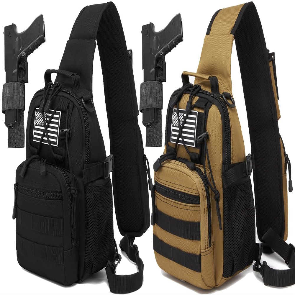 ATBP Small Tactical Holster Sling Backpack Accessories Shoulder Pouch Water Bottle & Radio Holder Crossbody Bag for Men