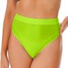 Hularka Women Shiny Glossy Panty Briefs High Cut Ballet Dance Underwear Shorts Panties Bottoms Fluorescent Green&high cut XX-Large view 1