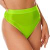 Hularka Women Shiny Glossy Panty Briefs High Cut Ballet Dance Underwear Shorts Panties Bottoms Fluorescent Green&high cut XX-Large view 3