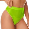 Hularka Women Shiny Glossy Panty Briefs High Cut Ballet Dance Underwear Shorts Panties Bottoms Fluorescent Green&high cut XX-Large view 4