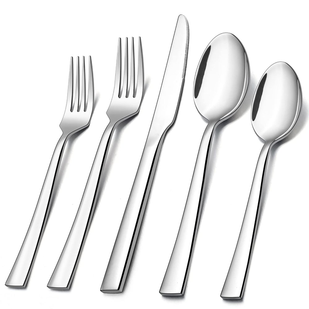 E-far 10-Piece Silverware Set, Stainless Steel Flatware Set for 2