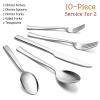 E-far 10-Piece Silverware Set, Stainless Steel Flatware Set for 2 view 2