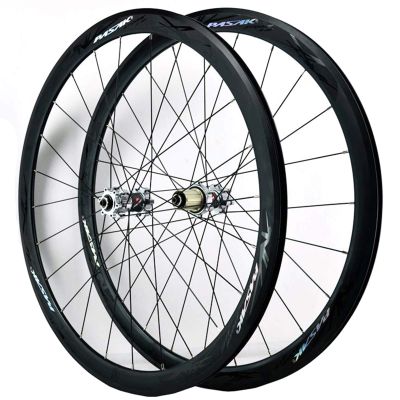 KANGXYSQ 700c Front & Rear Wheel Road Racing Bike 40 Mm Deep Wheelset 7/8/9/10/11/12 Speed Freewheel Disc Brake C/V Brake Double Wall (Size : Quick Release)