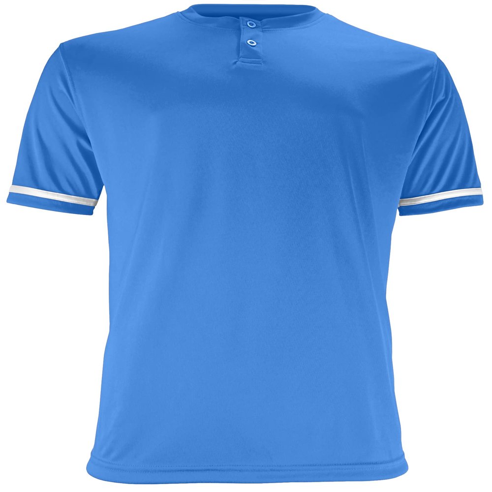 Epic Men's Two-Button Henley Short-Sleeve Blue Baseball & Softball Jersey L