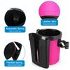Accmor 3-in-1 Bike Cup Holder with Cell Phone Keys Holder, Bike Water Bottle Holders, Universal Bar Drink Cup Can Holder for Bicycles, Motorcycles, Scooters, Black Pink view 4