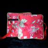 Only My Live Home Bright Flower Jewelry Small Zip Bag Chinese Silk Borcade Jewelry Gift Pouch high-density Satin Cloth Jewellery Packaging with Lined (10, red) view 3