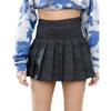 Danzcue Womens High Waisted Pleated Skirt, Tennis Skater Skirt, A-line School Uniform Mini Skirt with Shorts, Black, SA view 3
