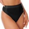 Freebily Women's Glossy High Waist Panty Briefs High Cut Rave Underwear Booty Dance Shorts Bottoms Black&high Cut XX-Large view 2