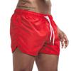 Mens Swimming Trunks No Mesh Liner Quick Dry Running Workout Shorts Pockets Casual Summer Solid Beach Shorts Swimwear Red view 2