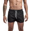 Mens Swimming Trunks No Mesh Liner Quick Dry Running Workout Shorts Pockets Casual Summer Solid Beach Shorts Swimwear Black view 1