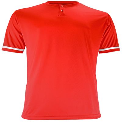 Epic Men's Two-Button Henley Short-Sleeve Red Baseball & Softball Jersey XL