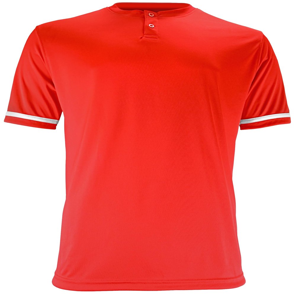 Epic Men's Two-Button Henley Short-Sleeve Red Baseball & Softball Jersey XL