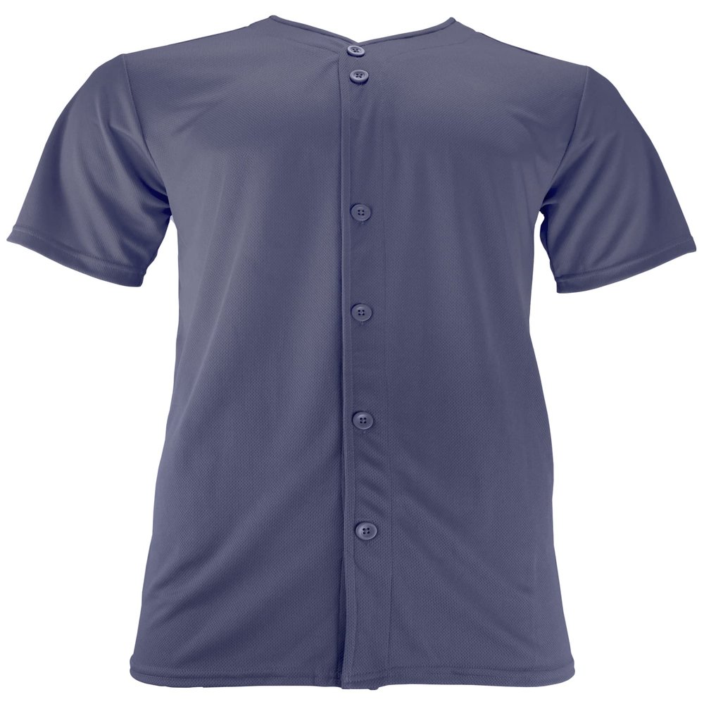 Epic Men's Full Button Wicking Blue Baseball Or Softball Jersey L