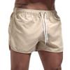 Mens Swimming Trunks No Mesh Liner Quick Dry Running Workout Shorts Pockets Casual Summer Solid Beach Shorts Swimwear Khaki view 2